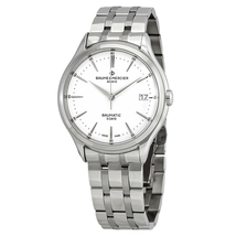 Baume et Mercier Clifton Baumatic Automatic White Dial Men's Watch 10400