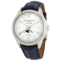 Baume et Mercier Clifton Moonphase Automatic White Dial Men's Watch 10450