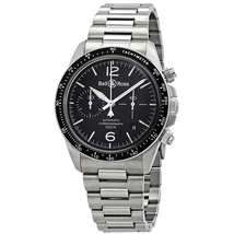 Bell and Ross Vintage V2-94 Chronograph Automatic Black Dial Men's Watch BRV294-BL-ST/SST