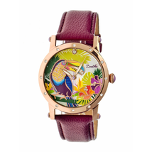 Bertha Gisele Toucan Mother of Pearl Steel Case Purple Leather Strap Ladies Watch BR4404