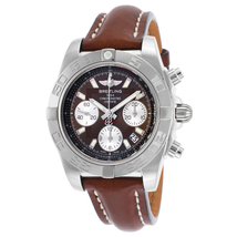 Breitling Chronomat 41 Chronograph Brown Dial Brown Leather Men's Watch AB014012-Q583