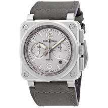 Bell and Ross Horlum Grey Dail Automatic Men's Chronograph Watch BR0394-GR-ST/SCA
