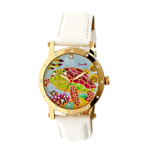 Bertha Chelsea Turtle Mother of Pearl Dial White Leather Strap Ladies Watch BR4903