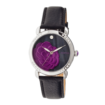 Bertha Daphne Black Mother of Pearl Dial Black Leather Ladies Watch BR4603