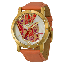 Bertha Isabella Mother of Pearl Coral Leather Ladies Watch BR4303