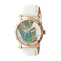 Bertha Isabella Mother of Pearl Dial White Leather Ladies Watch BR4304