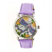 Bertha Jennifer Mother of Pearl Dragonfly Dial Lavender Leather Ladies Watch BTHBR5002