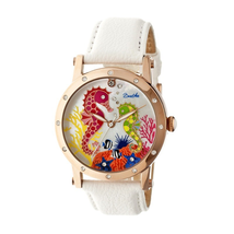 Bertha Morgan Mother of Pearl Dial White Leather Ladies Watch BR4204