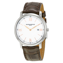 Baume et Mercier Baume and Mercier Classima White Dial Brown Leather Men's Watch 10181