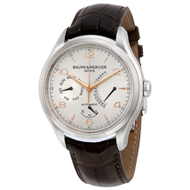 Baume et Mercier Baume and Mercier Clifton Silver Dial Brown Leather Men's Watch 10149 A10149