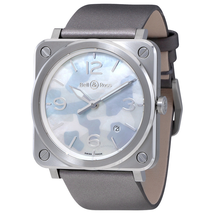 Bell and Ross Aviation Grey Camouflage Mother of Pearl Dial Ladies Watch BRS-CAMO-ST