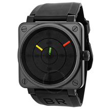 Bell and Ross Aviation Radar Black Dial Black PVD Stainless Steel Rubber Automatic Men's Watch BR0192RADAR BR0192-RADAR