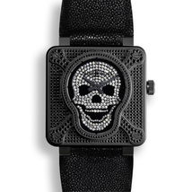 Bell and Ross Diamond Dial Black Titanium Automatic Men's Watch BR0192-AIRBOR-FLD