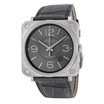 Bell and Ross Officer Ruthenium Dial Men's Watch BRS-OFF-RU BRS92-RU-ST/SCR