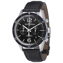 Bell and Ross Vintage Black Dial Automatic Men's Chronograph Watch BR126-BK-BZLCA
