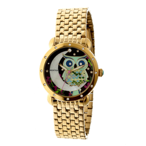 Bertha Ashley Owl and Moon Mother of Pearl Dial Gold-tone Steel Bracelet Ladies Watch GIOGFAK003