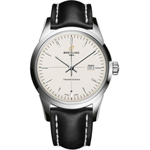 Breitling Transocean Automatic Silver Dial Black Leather Men's Watch A1036012-G721BKLT