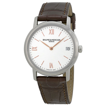 Baume et Mercier Baume and Mercier Classima Silver Dial Brown Leather Ladies Watch 10147
