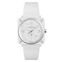 Bell and Ross Aviation Quartz Chronometer White Dial Men's Watch BRS-WH-CES/SRB BRS-WH-CES/SRB