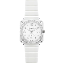 Bell and Ross Aviation White Ceramic Diamond Unisex Watch BRS-WHT-CERT-PHT BRS-WHT-CERT-PHT