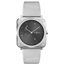 Bell and Ross Grey Diamond Eagle Quartz Grey Dial Ladies Watch BRS-ERU-ST-LGD/SST BRS-ERU-ST-LGD/SST