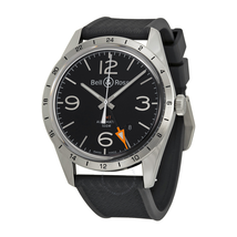 Bell and Ross Vintage Black Dial GMT Men's Watch BRV123-BL-GMT-SRB