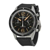 Bell and Ross Vintage Sport Heritage Black Dial Automatic Men's Watch BRV126-ST-HER-SRB BRV126-ST-HER/SRB