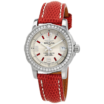 Breitling Colt Silver Dial Ladies Lizard Leather Watch A7738753-G761RDZT