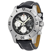 Breitling Superocean Chronograph Steelfish Automatic Black Dial Black Leather Men's Watch A13341C3-BD19BKLT A13341C3-BD19-435X-A20BASA.1