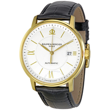 Baume et Mercier Baume & Mercier Classima Executives Silver Dial Black Leather Men's Watch 8787