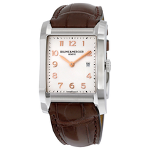 Baume et Mercier Baume and Mercier Hampton Silver Dial Brown Leather Ladies Watch 10018