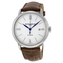 Baume et Mercier Classima Automatic Silver Dial Brown Leather Men's Watch 10214