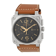 Bell and Ross Aviation Golden Heritage Chronograph Automatic Men's Watch BR0394-GOLD-HER BR0394-ST-G-HE/SCA