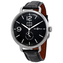 Bell and Ross Vintage Grande Date Reserve Galvanic Black Sunburst Dial Automatic Men's Watch BRWW190-BL-ST/SCR