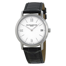 Baume et Mercier Baume and Mercier Classima Silver Dial Black Leather Ladies Watch 10148