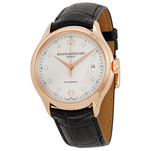 Baume et Mercier Baume and Mercier Clifton Silver Diamond Dial 18kt Rose Gold Men's Watch 10104