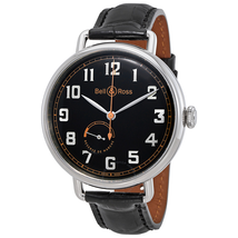 Bell and Ross Black Dial Automatic Men's Leather Watch BRWW197-HER-ST/SCR