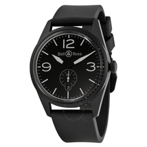 Bell and Ross Black Dial Rubber Automatic Men's Watch BRV123-BL-CA-SRB BRV123-BL-CA/SRB
