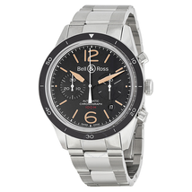 Bell and Ross Heritage Sport Black Dial Steel Men's Watch BR126-HER-ST BRV126-ST-HER/SST