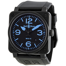 Bell and Ross Instrument Black and Blue Dial Automatic 42MM Men's Watch BR-03-92-BLUE BR0392-BLUE