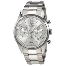 Bell and Ross Vintage Officer Silver Dial Automatic Men's Watch BRG126-WH-ST/SST