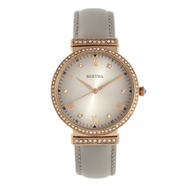 Bertha Allison Quartz Crystal Grey Dial Ladies Watch BR9305