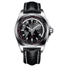 Breitling Galactic Unitime Black Leather Men's Watch WB3510U4-BD94BKCT WB3510U4/BD94BKCT