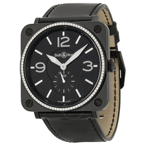 Bell and Ross Aviation Black Dial Diamond Unisex Watch BRS-BLKD-CER-PHT BRS-BLKD-CER-PHT