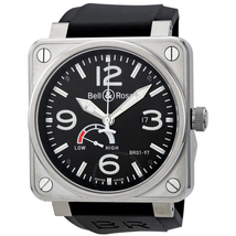 Bell and Ross Aviation Reserve De Marche Black Dial Men's Watch BR0197-BL-ST