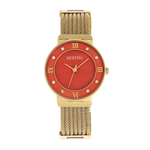 Bertha Bertha Dawn Quartz Crystal Orange Dial Ladies Watch BR9704 BR9704