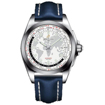 Breitling Galactic Unitime Antarctica White Dial Blue leather Automatic Men's Watch WB3510U0-A777BLLT WB3510U0/A777BLLT