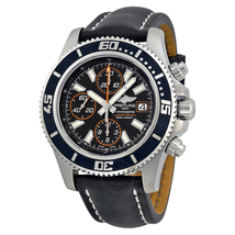 Breitling Superocean Chronograph II Automatic Black Dial Black Leather Men's Watch A1334102-ba85bklt A1334102-BA85-436X-A20DSA.1