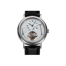 Breguet Tourbillon Silver Dial Platinum Black Leather Men's Watch 3657PT129V6 3657PT/12/9V6