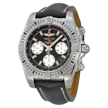 Breitling Chronomat 41 Airborne Mechanical Black Dial Black Leather Men's Watch AB01442J-BD26BKLT AB01442J/BD26